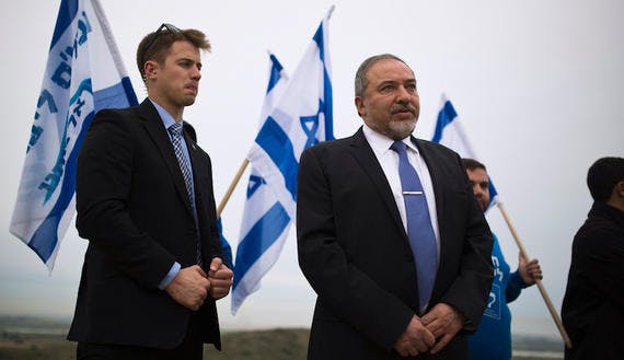 Israel’s Foreign Minister and head of Yisrael Beitenu party Avigdor Lieberman campaigns in Sderot