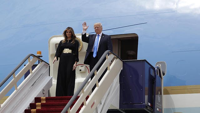 The Trumps upon landing in Saudi Arabia