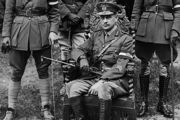 Lieutenant General Sir John Monash seated at the Somme in 1918 (AWM EO3186)