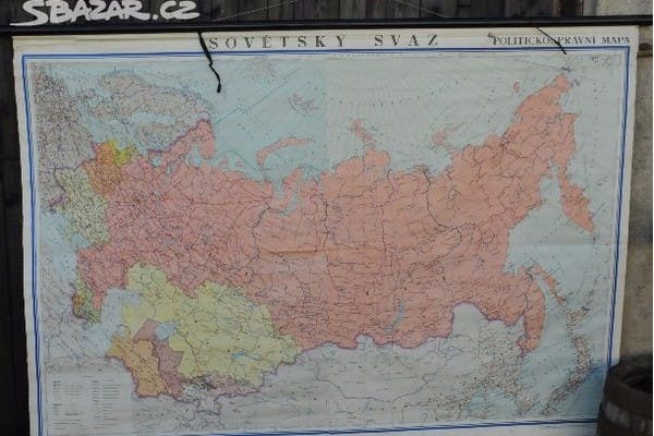 Czech school map of the USSR from 1960 (Sbazar.cz)