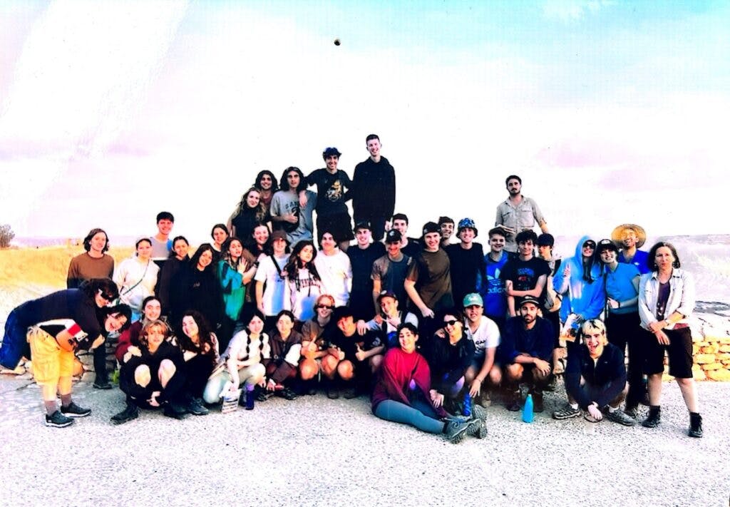 Sidra Kranz Moshinsky (far right) with King David School students on an Israel trip