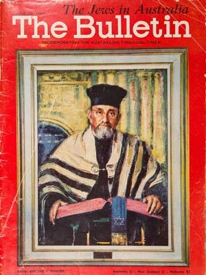 The winning portrait of Rabbi Porush on the cover of The Bulletin magazine