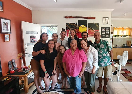 The Derech Eretz group with Gomeroi Elder and long-time friend of Stand Up, Aunty Madge McGrady