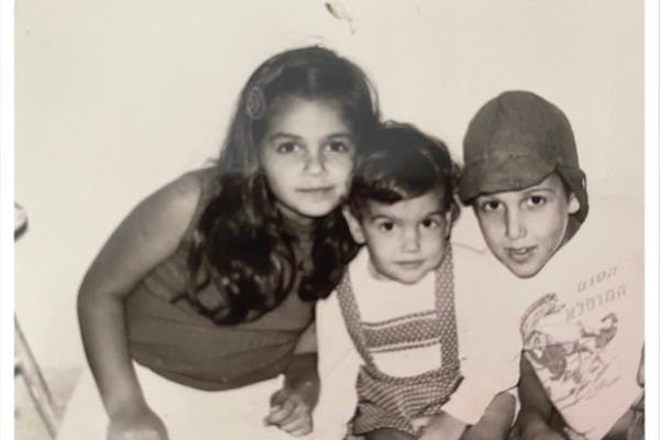 Debbie Heski-Leventhal (centre) as a young girl, with her elder sister and brother 