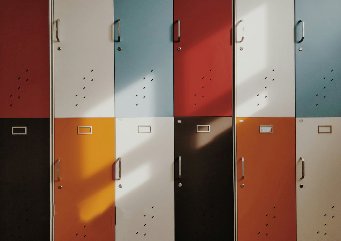 colourful school lockers